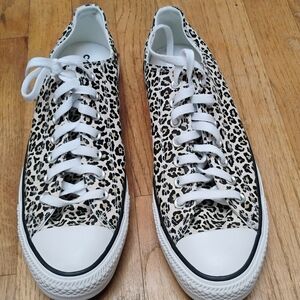 Converse Leopard Print Sneakers - Black and White